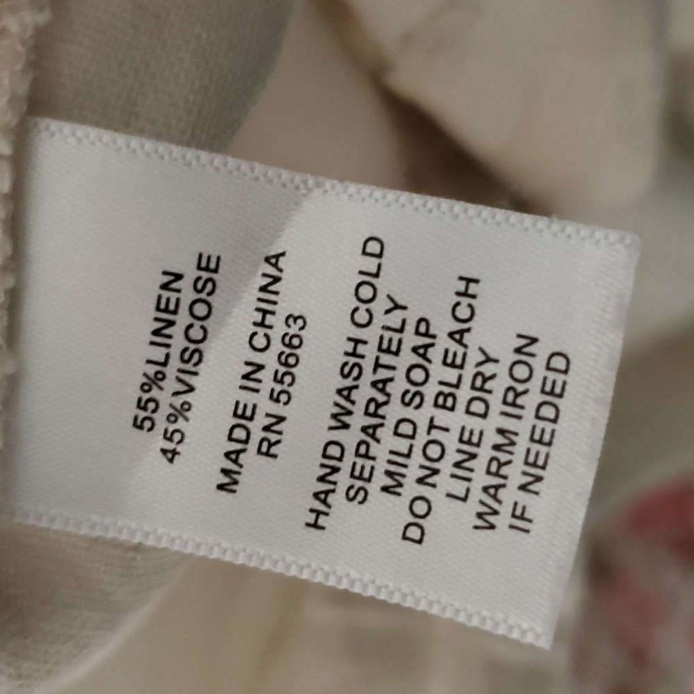 Tahari Cream Pants with Embroidered Leg MEDIUM - Picture 6 of 7